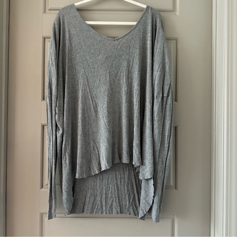 asos curve gray v-neck shirt